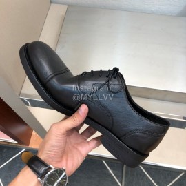 Dior Washed Cowhide Lace Up Casual Business Shoes For Men Black