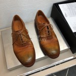 Dior Washed Cowhide Lace Up Casual Business Shoes For Men Tan