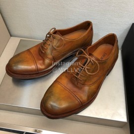 Dior Washed Cowhide Lace Up Casual Business Shoes For Men Tan
