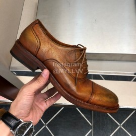 Dior Washed Cowhide Lace Up Casual Business Shoes For Men Tan