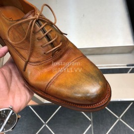 Dior Washed Cowhide Lace Up Casual Business Shoes For Men Tan