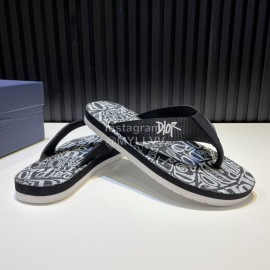 Dior Summer Printed Nylon Casual Flip Flops For Men Black