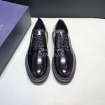 Dior Black Cowhide Lace Up Business Shoes For Men