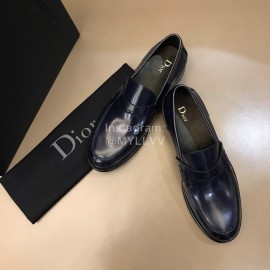Dior Fashion Calf Leather Business Shoes For Men Navy