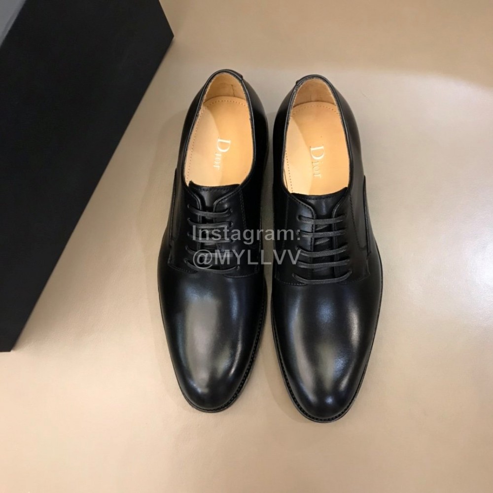 Dior Calf Leather Lace Up Business Shoes For Men Black