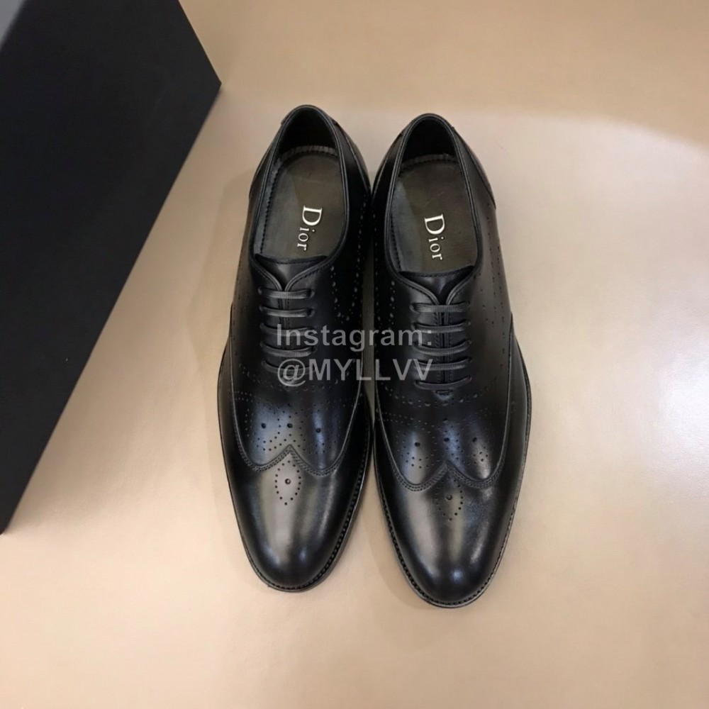 Dior Cowhide Lace Up Black Business Shoes For Men 