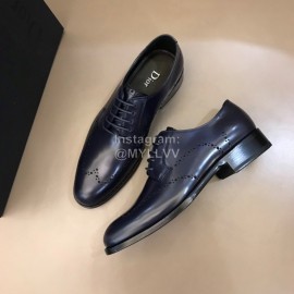 Dior Cowhide Lace Up Business Shoes For Men Navy
