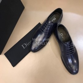 Dior Cowhide Lace Up Business Shoes For Men Navy