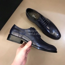 Dior Cowhide Lace Up Business Shoes For Men Navy