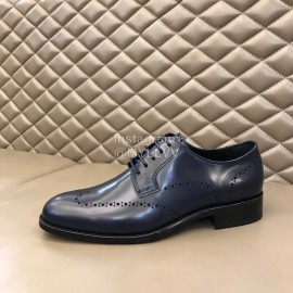 Dior Cowhide Lace Up Business Shoes For Men Navy