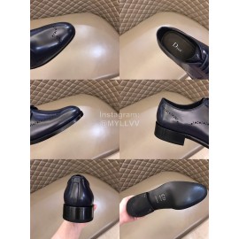 Dior Cowhide Lace Up Business Shoes For Men Navy
