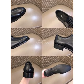 Dior Black Cowhide Lace Up Casual Business Shoes For Men 