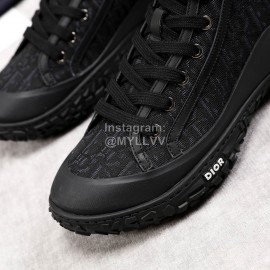 Dior Oblique Printed Jacquard Fabric High Top Sneakers For Men Black