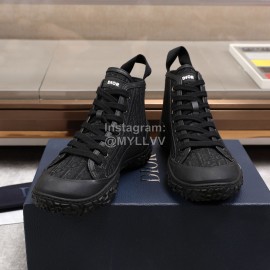 Dior Oblique Printed Jacquard Fabric High Top Sneakers For Men Black