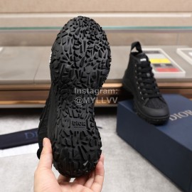 Dior Oblique Printed Jacquard Fabric High Top Sneakers For Men Black