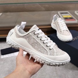 Dior Oblique Printed Jacquard Fabric Sneakers For Men Beige