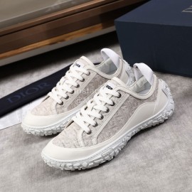 Dior Oblique Printed Jacquard Fabric Sneakers For Men Beige