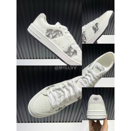 Dior Mesh Cowhide Oblique Printed Casual Sneakers For Men Black