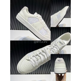 Dior Mesh Cowhide Oblique Printed Casual Sneakers For Men White