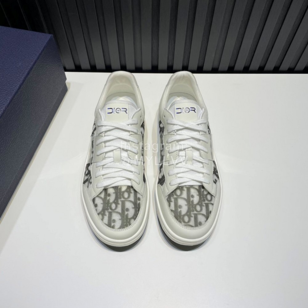 Dior Oblique Printed Mesh Cowhide Casual Sneakers For Men Black