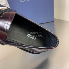 Dior Calf Leather Casual Shoes For Men Reddish Brown