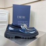 Dior Calf Leather Casual Shoes For Men Blue