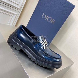 Dior Calf Leather Casual Shoes For Men Blue