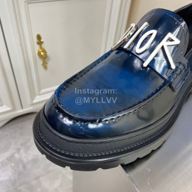 Dior Calf Leather Casual Shoes For Men Blue