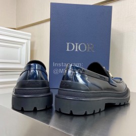 Dior Calf Leather Casual Shoes For Men Blue