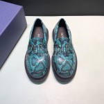 Dior Vintage Python Cow Leather Casual Shoes For Men Green