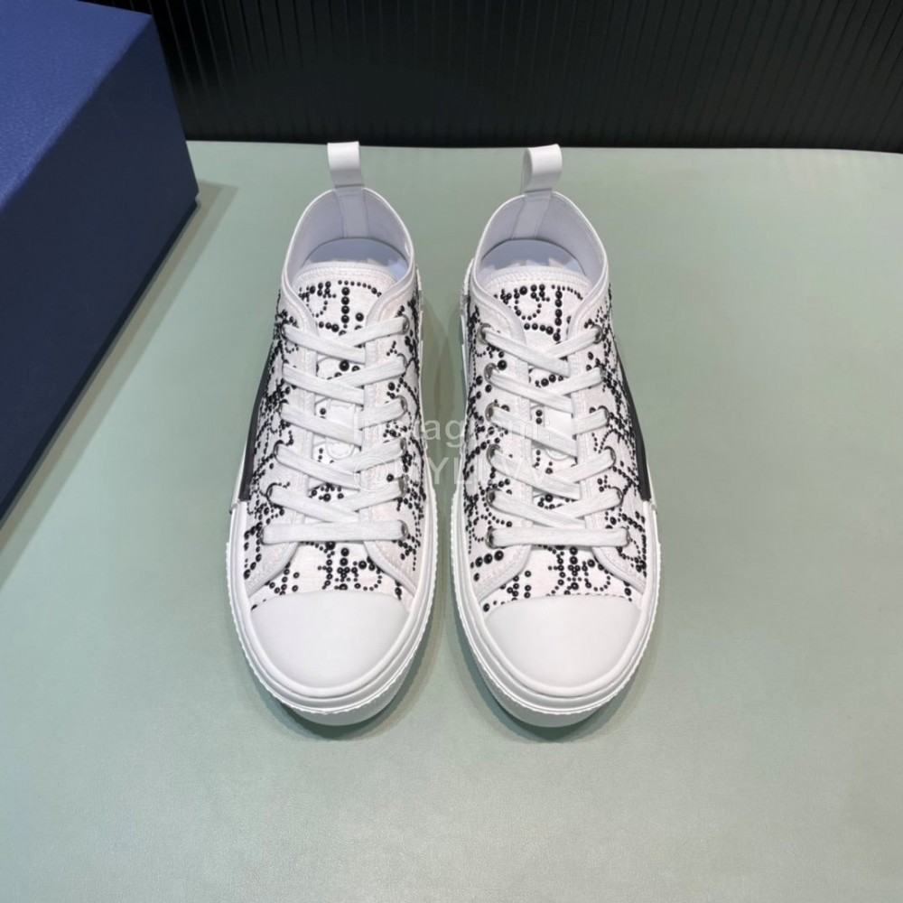 Dior Black Oblique Pearl Casual Sneakers For Men And Women