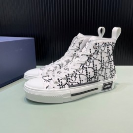 Dior Black Oblique Pearl High Top Casual Sneakers For Men And Women