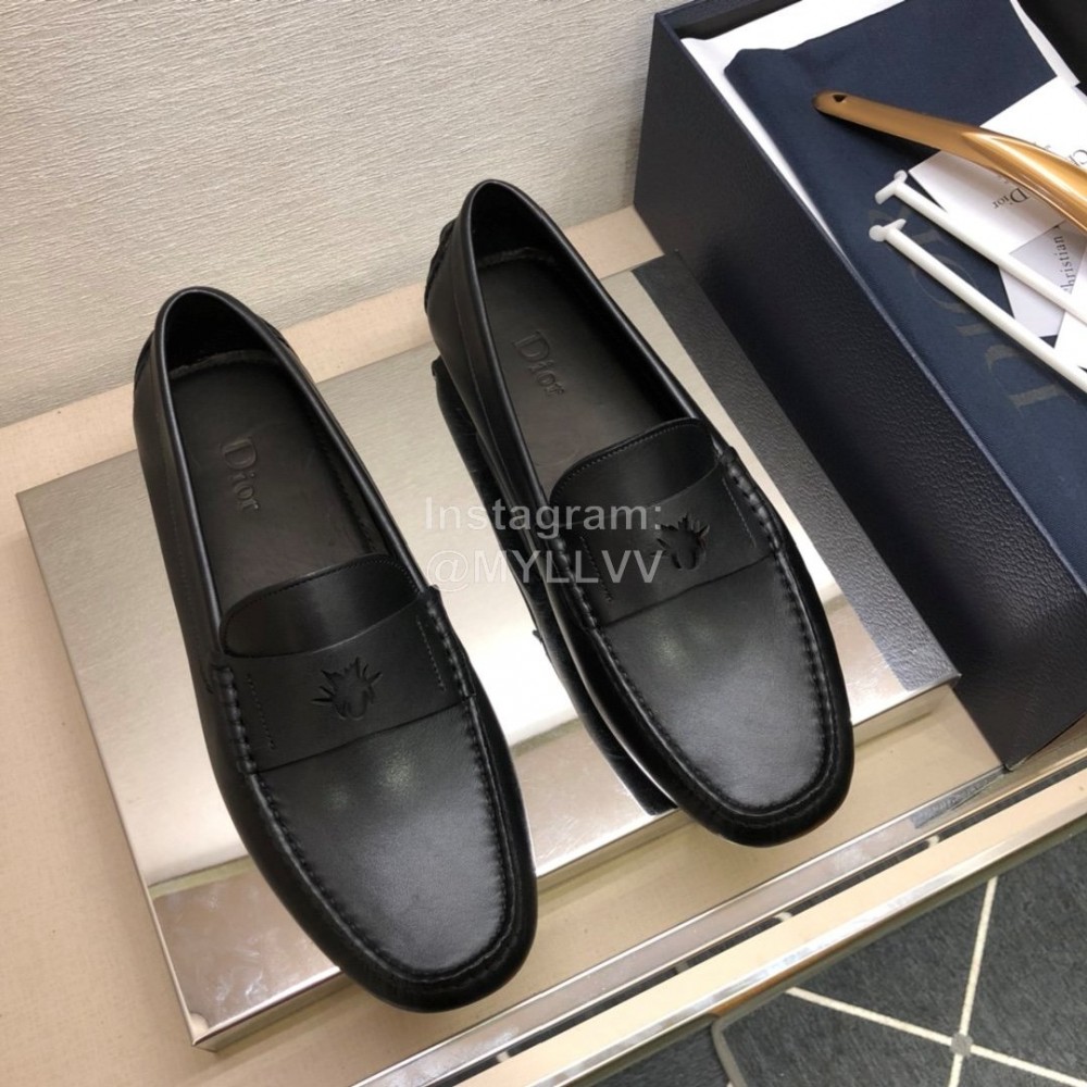 Dior Black Calf Leather Antiskid Casual Shoes For Men