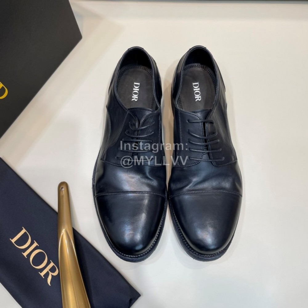 Dior Vintage Calf Leather Casual Lace Up Shoes For Men Black