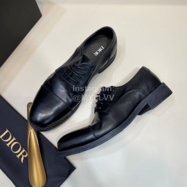 Dior Vintage Calf Leather Casual Lace Up Shoes For Men Black
