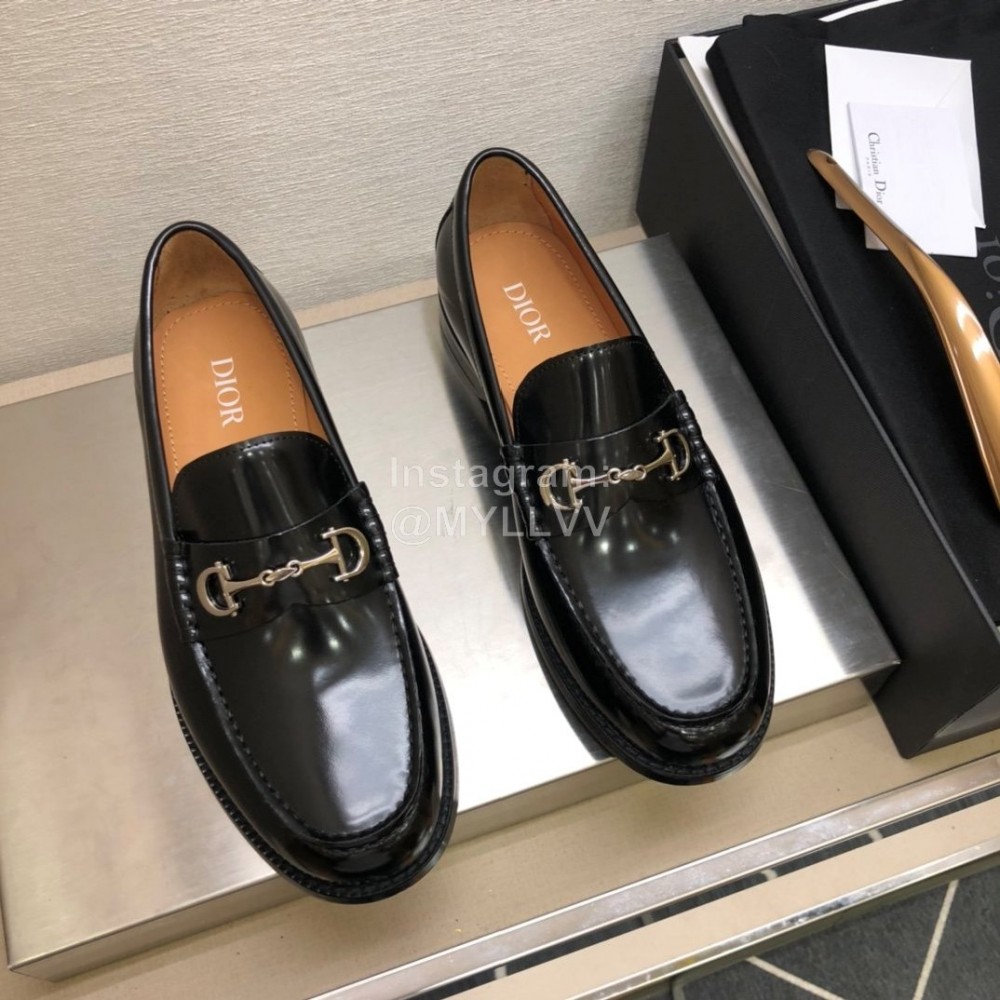 Dior Black Calfskin Metal Buckle Business Shoes For Men 