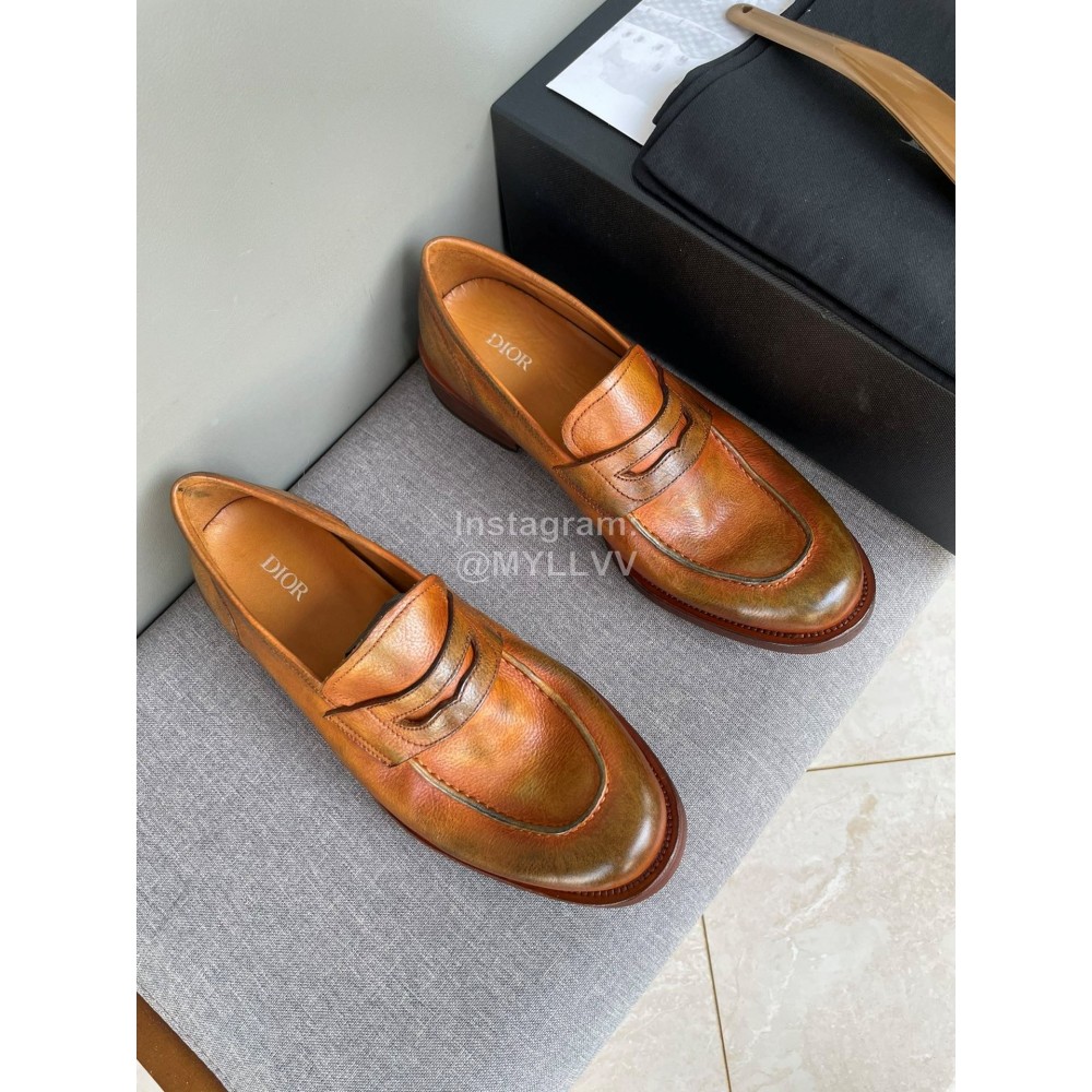 Dior Brown Calfskin Business Shoes For Men 