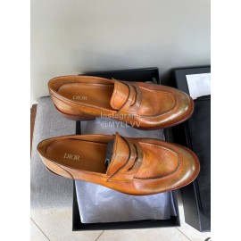 Dior Brown Calfskin Business Shoes For Men 