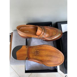 Dior Brown Calfskin Business Shoes For Men 