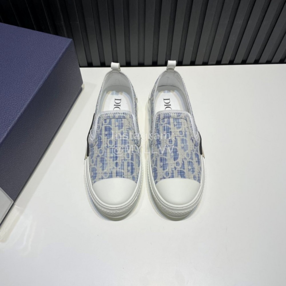 Dior Blue Oblique Kasuri Printed Sneakers For Men