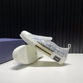 Dior Blue Oblique Kasuri Printed Sneakers For Men