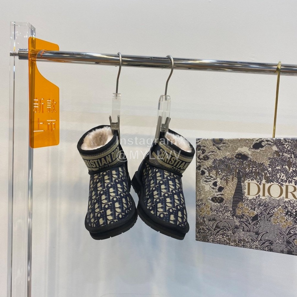 Dior Winter Embroidered Vintage Boots Black