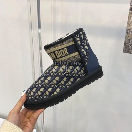 Dior Winter Embroidered Vintage Boots Black