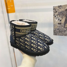 Dior Winter Embroidered Vintage Boots Black