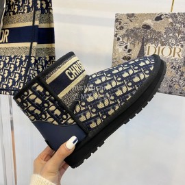 Dior Winter Embroidered Vintage Boots Black