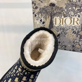 Dior Winter Embroidered Vintage Boots Black