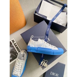 Dior Blue Logo Printed Mesh Canvas Shoes
