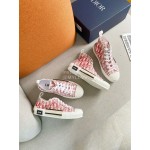 Dior Logo Printed Mesh Canvas Shoes Red