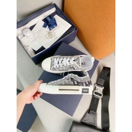 Dior Black Logo Printed Mesh Canvas Shoes