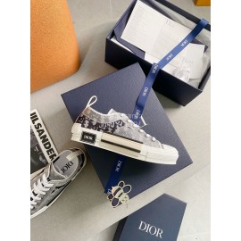 Dior Black Logo Printed Mesh Canvas Shoes